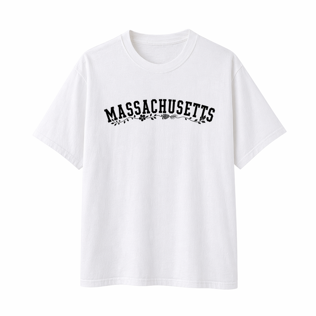 Collection 10 Massachusetts Essential Cotton T-Shirt - White front