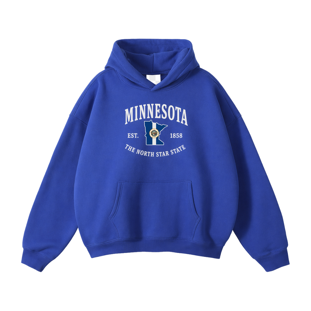 Collection 8 Minnesota Oversize Fleeced Hoodie - Klein Blue front