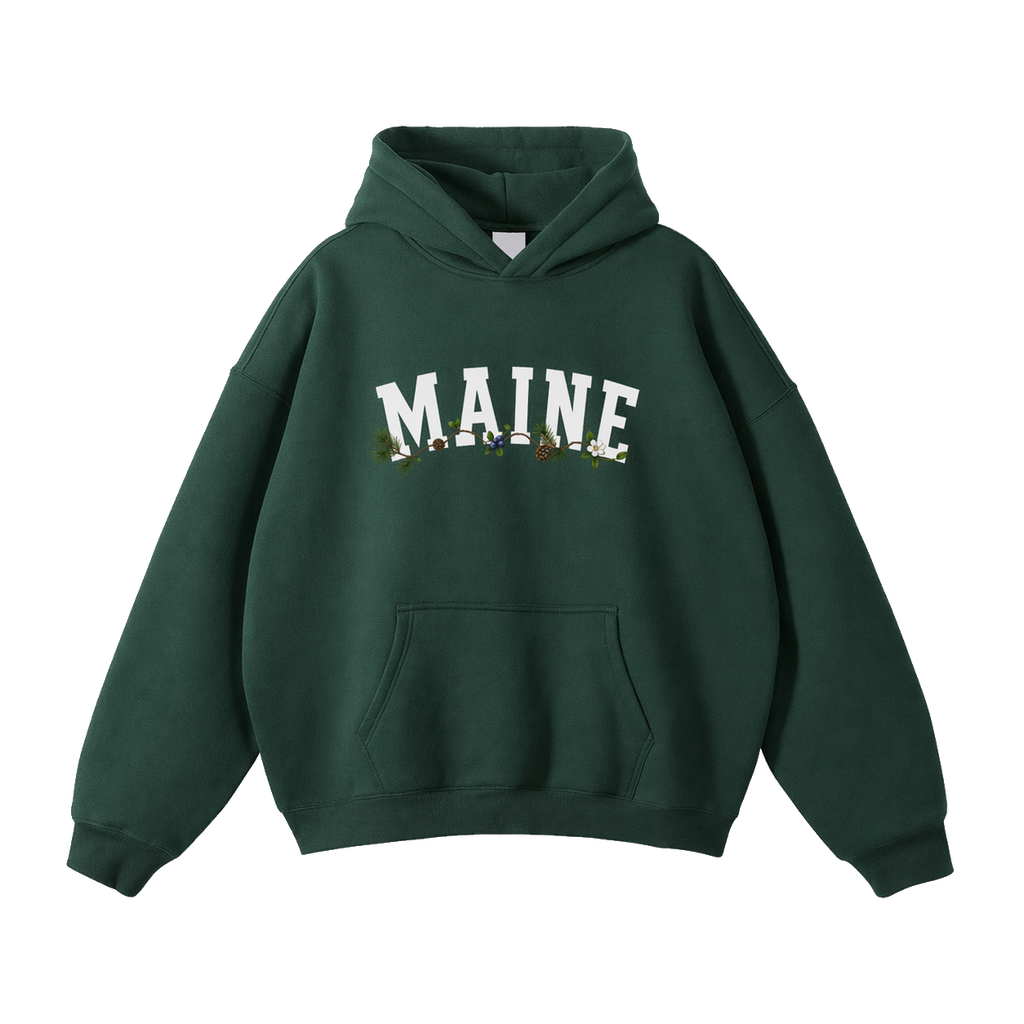 Collection 10 Maine Oversize Fleeced Hoodie - Eden Green front