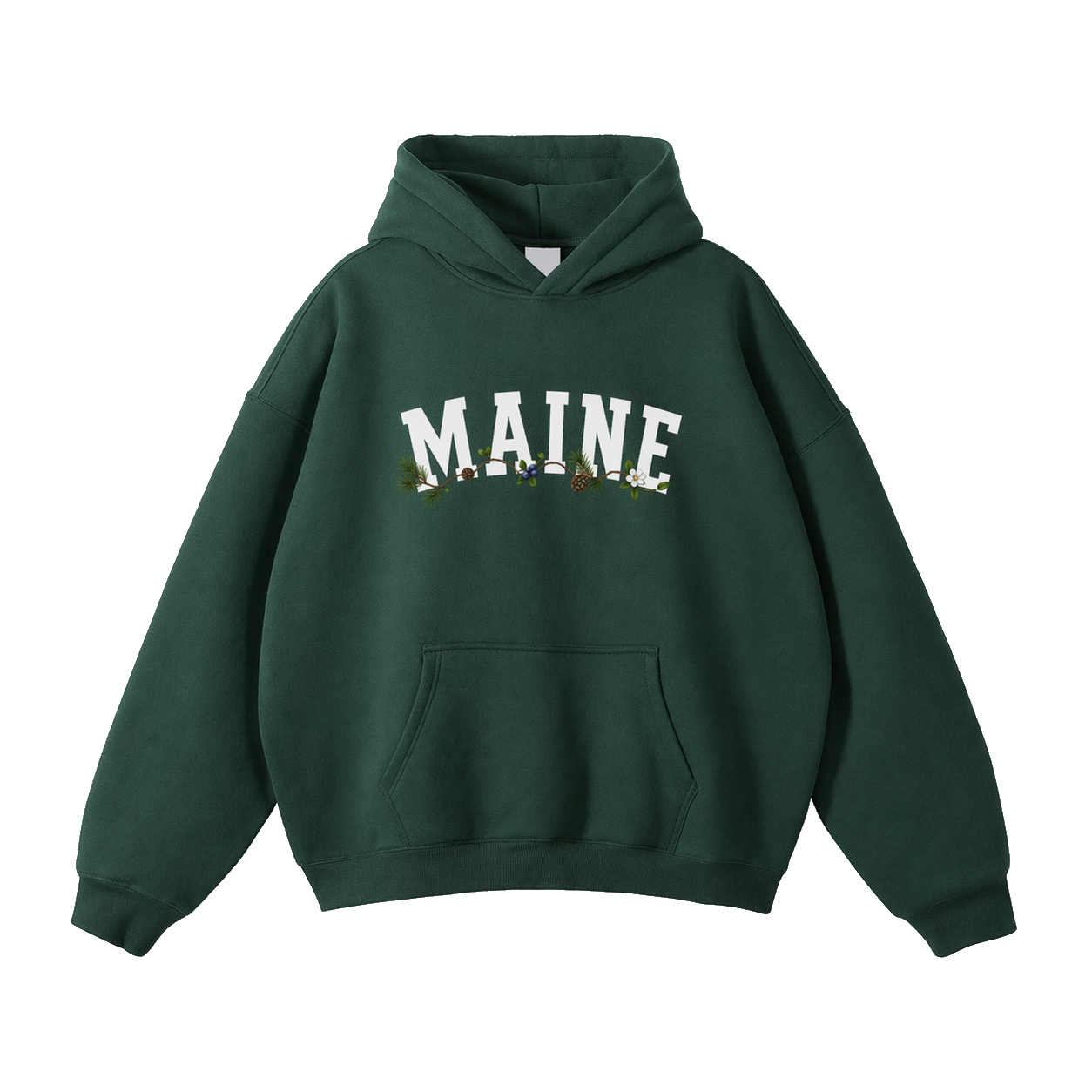 Collection 10 Maine Oversize Fleeced Hoodie - Eden Green front