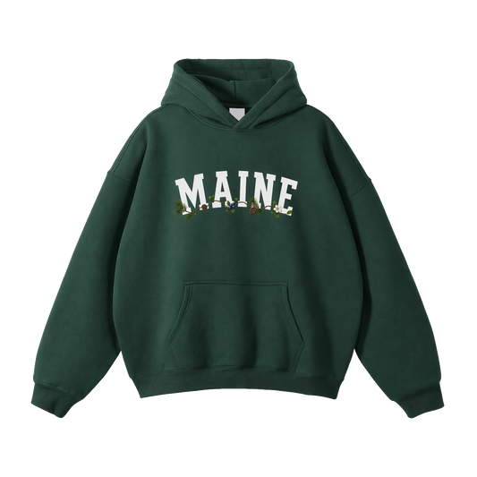 Collection 10 Maine Oversize Fleeced Hoodie - Eden Green front