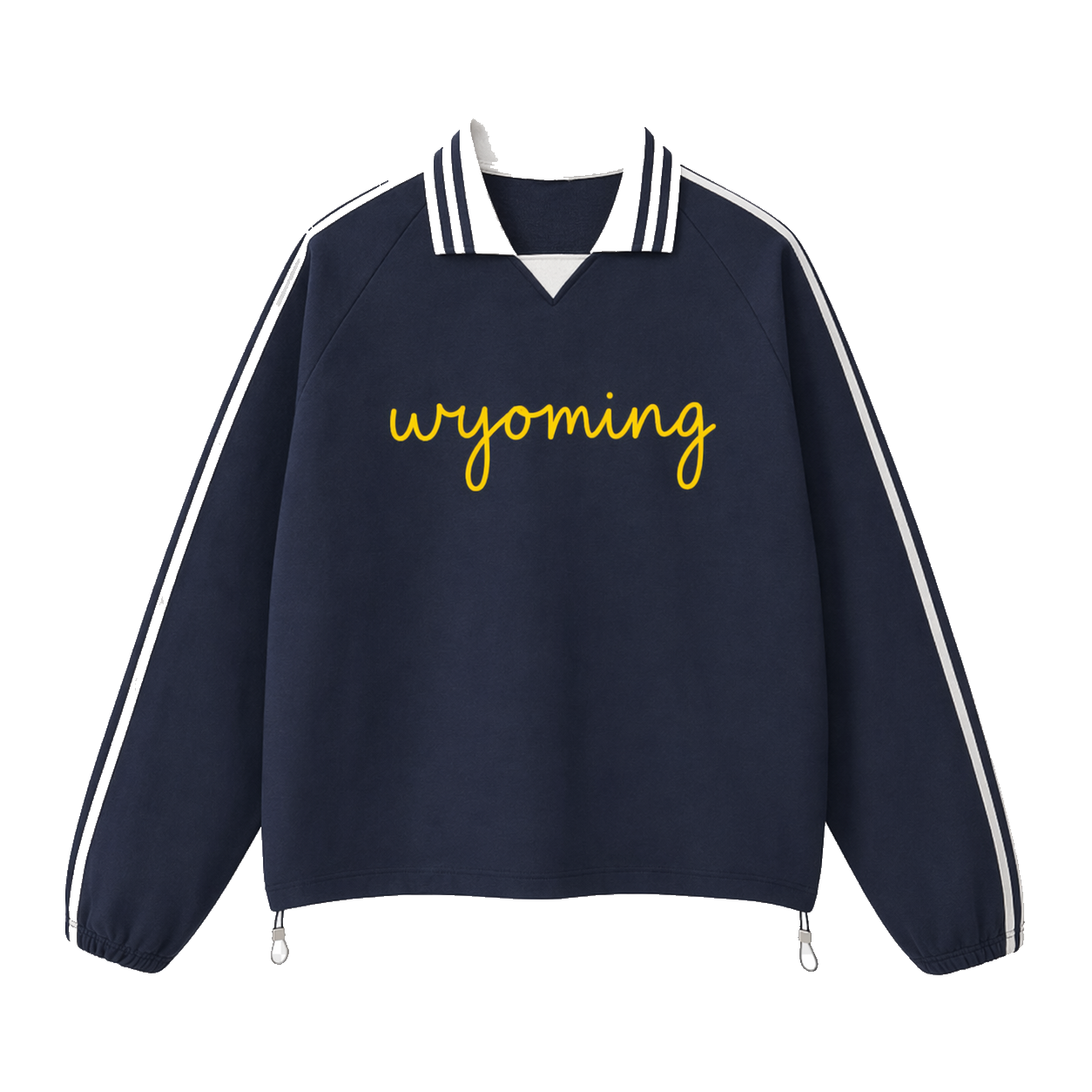 Collection 3 Wyoming Contrast Striped Lapel Collar Sweatshirt - Royal Blue front