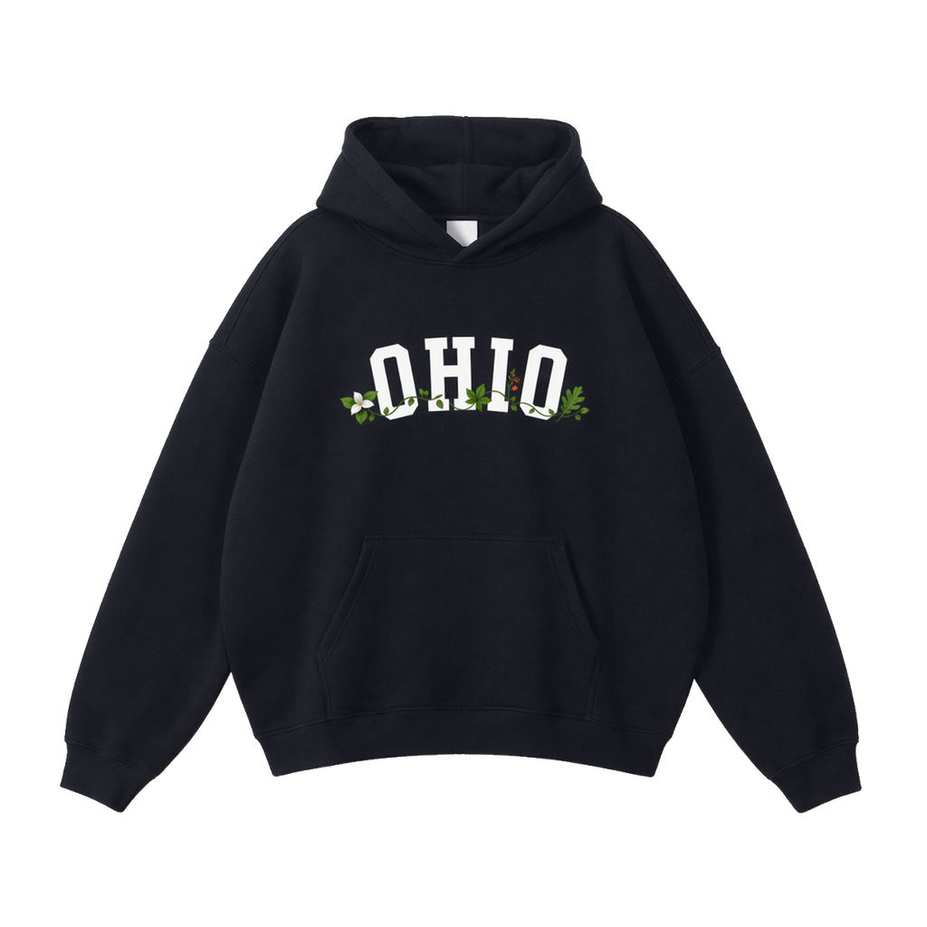 Collection 10 Ohio Oversize Fleeced Hoodie - Black front