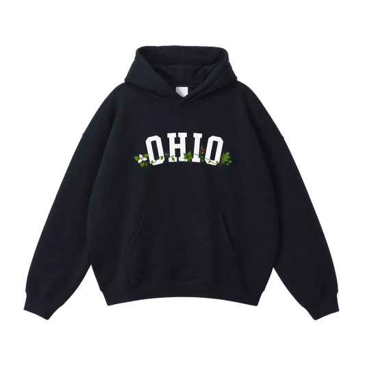 Collection 10 Ohio Oversize Fleeced Hoodie - Black front