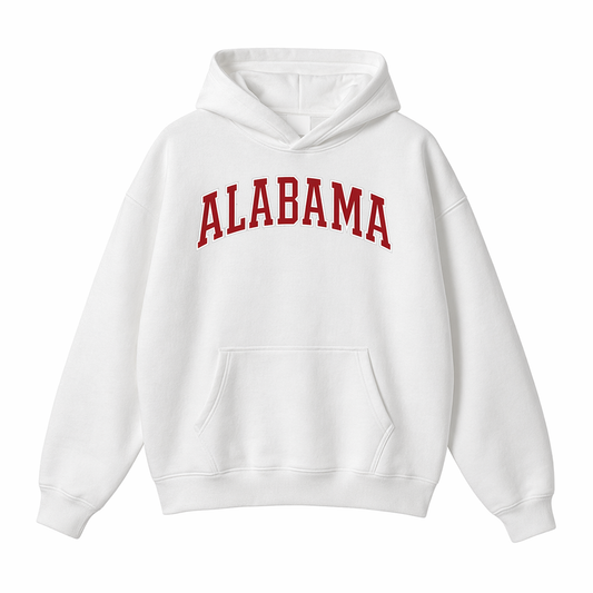 Collection 1 Alabama Oversize Fleeced Hoodie - White front