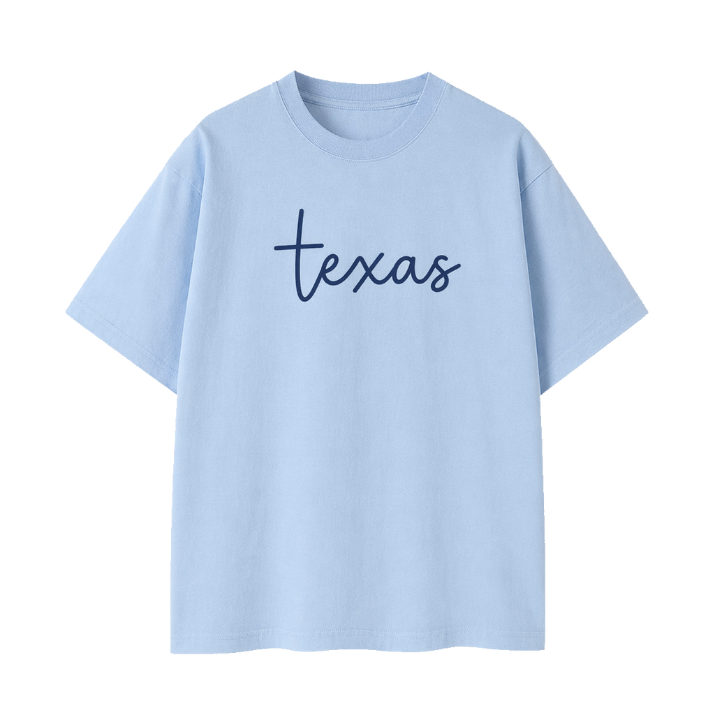Collection 3 Texas Essential Cotton T-Shirt - Light Blue front
