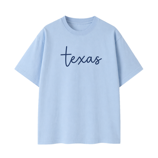 Collection 3 Texas Essential Cotton T-Shirt - Light Blue front