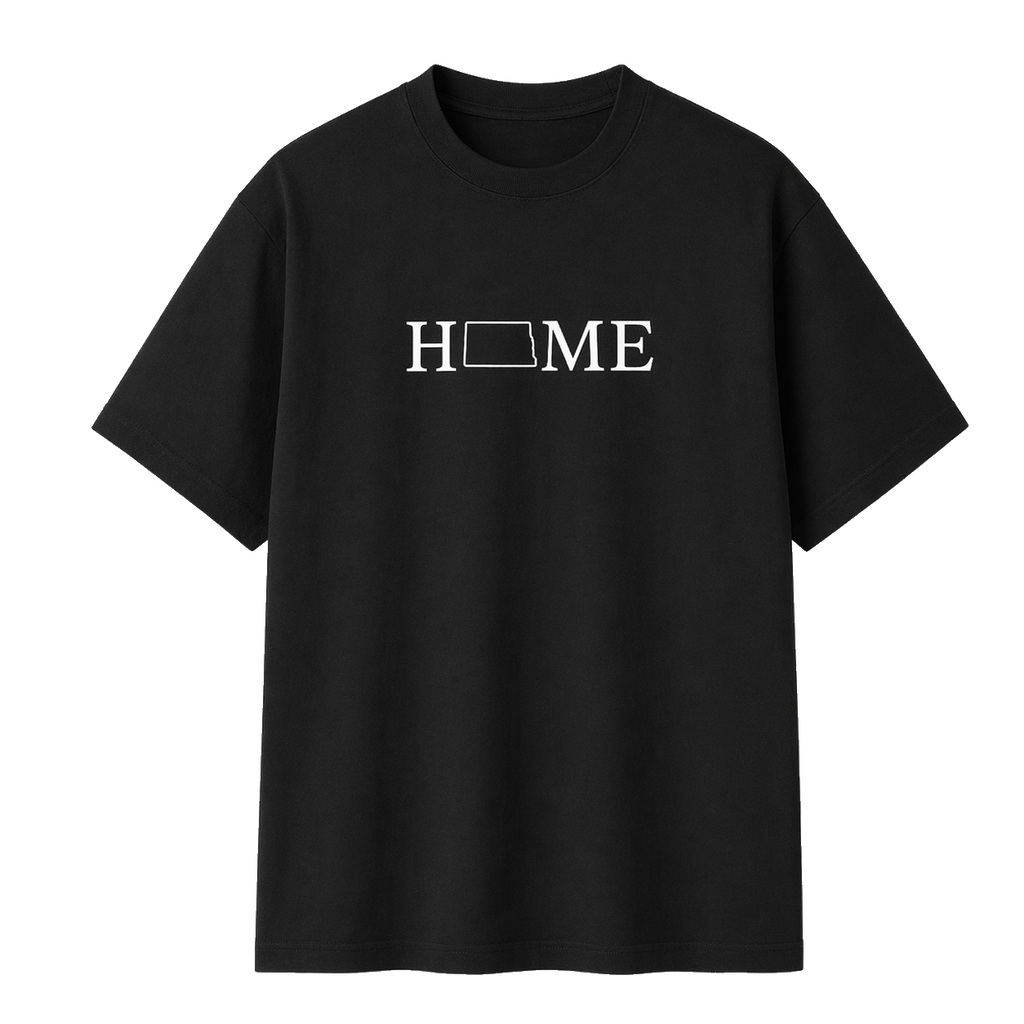 Collection 5 North Dakota Essential Cotton T-Shirt - Black front