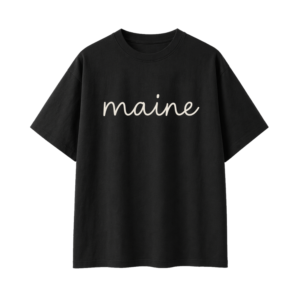 Collection 3 Maine Essential Cotton T-Shirt - Black front