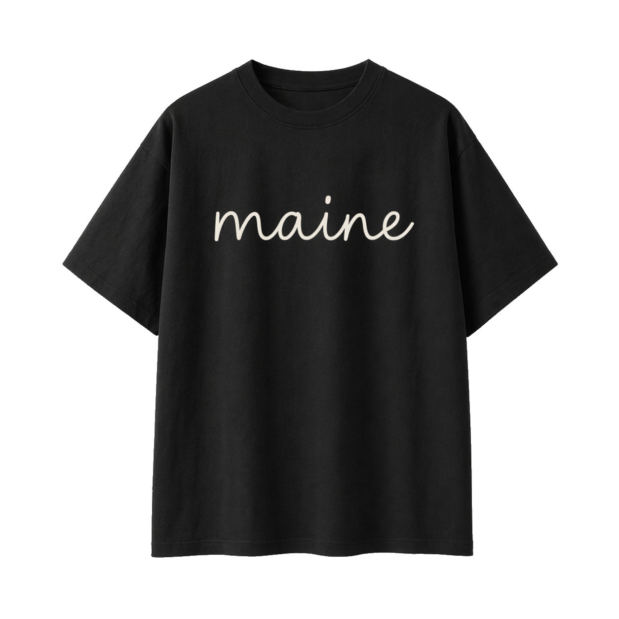 Collection 3 Maine Essential Cotton T-Shirt - Black front