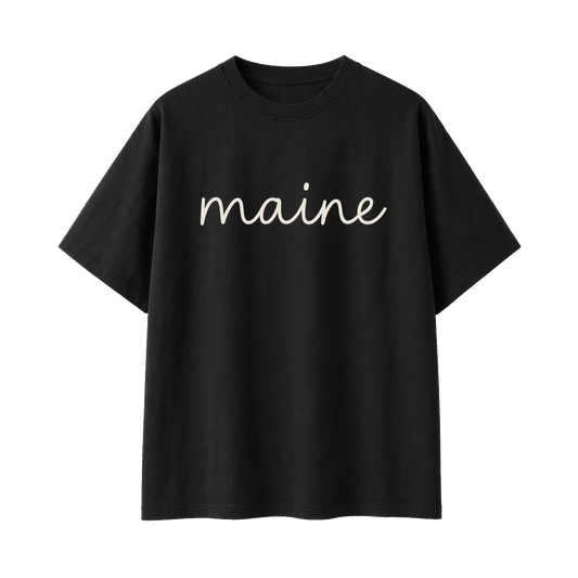 Collection 3 Maine Essential Cotton T-Shirt - Black front