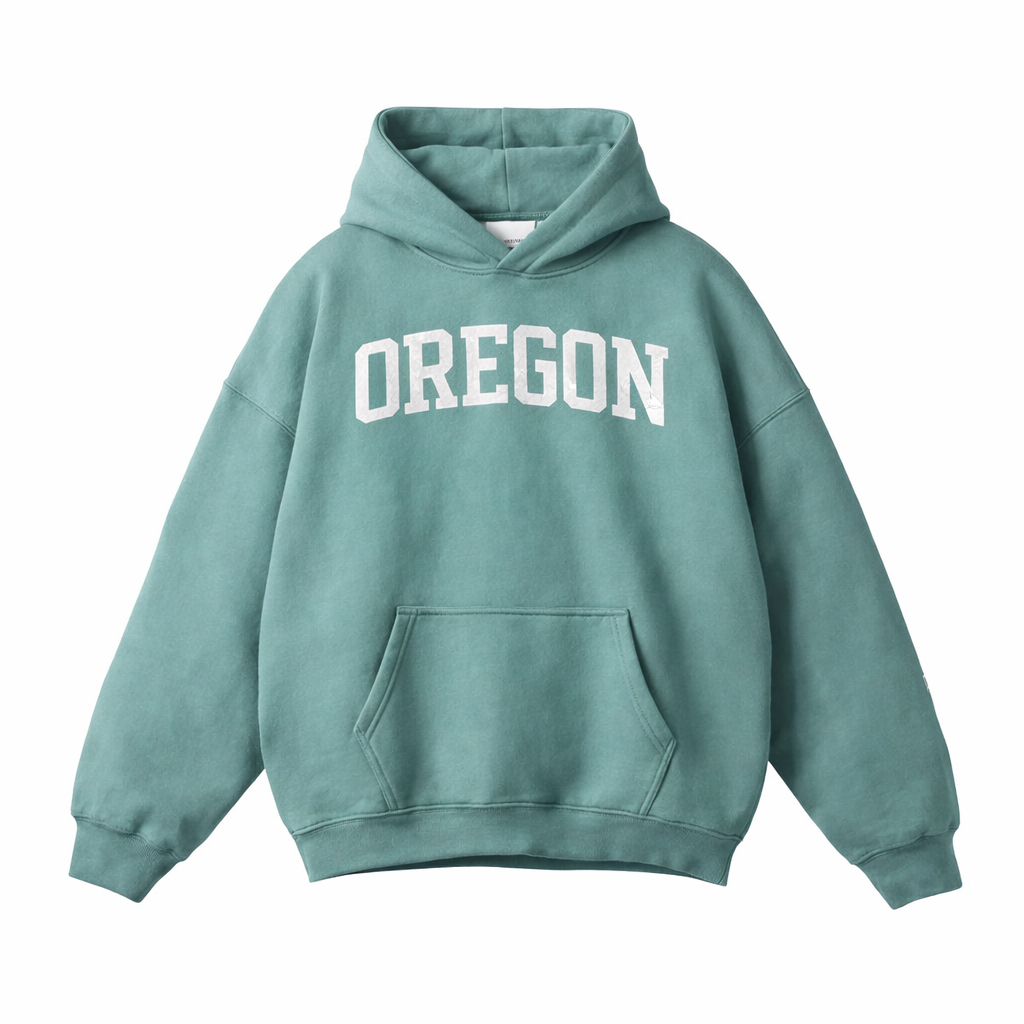 Collection 1 Oregon Oversize Fleeced Hoodie - Medium Green front