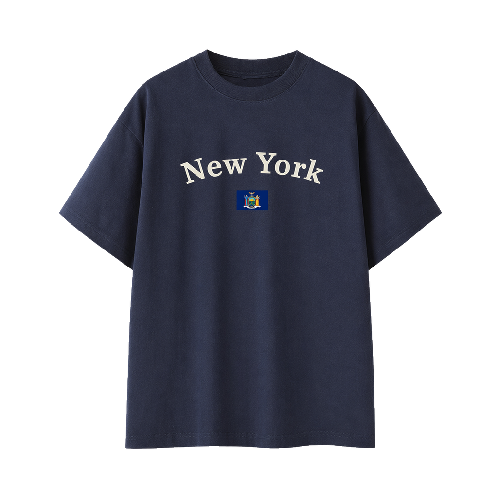 Collection 6 New York Essential Cotton T-Shirt - Navy Blue front