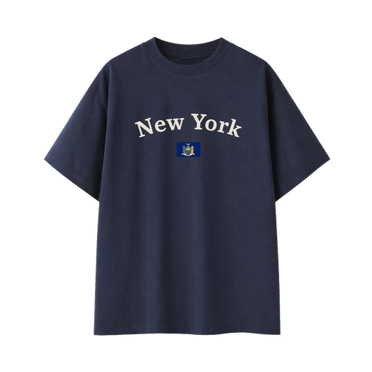 Collection 6 New York Essential Cotton T-Shirt - Navy Blue front