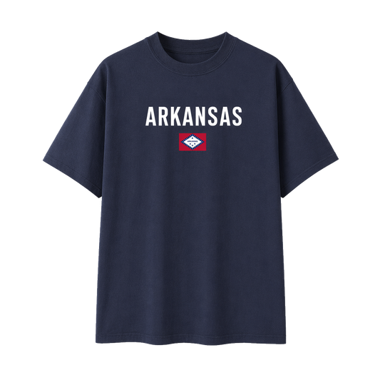 Collection 7 Arkansas Essential Cotton T-Shirt - Navy Blue front