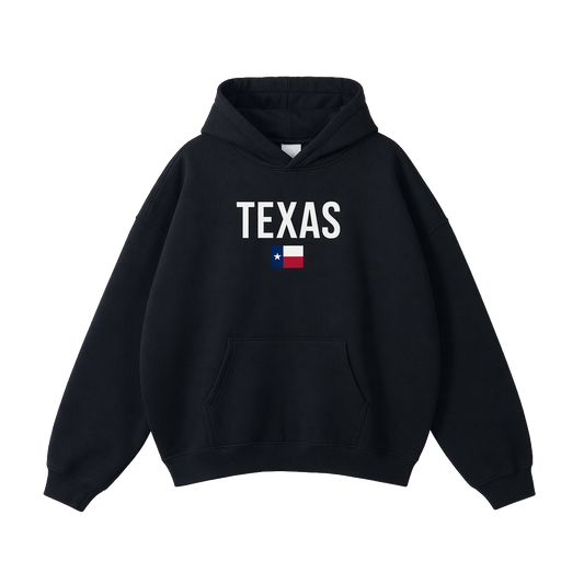 Collection 7 Texas Oversize Fleeced Hoodie - Black front