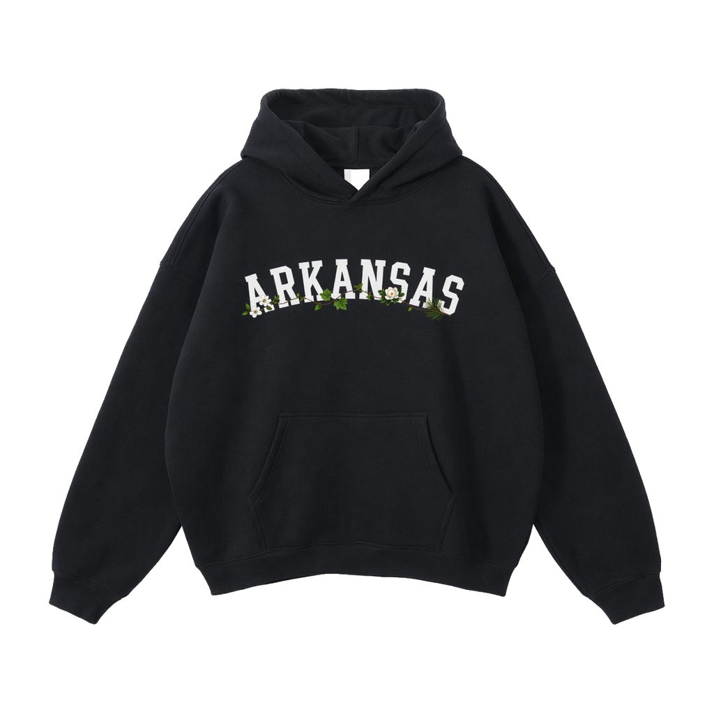 Collection 10 Arkansas Oversize Fleeced Hoodie - Black front