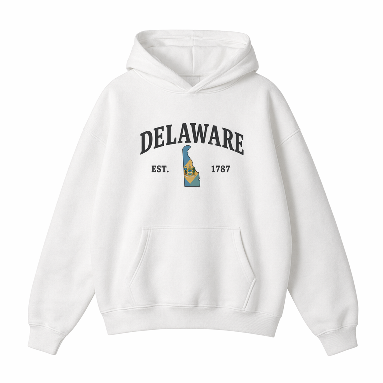 Collection 8 Delaware Oversize Fleeced Hoodie - White front