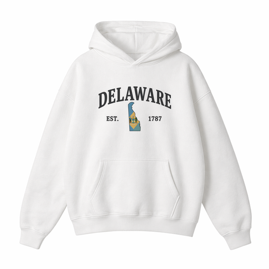 Collection 8 Delaware Oversize Fleeced Hoodie - White front