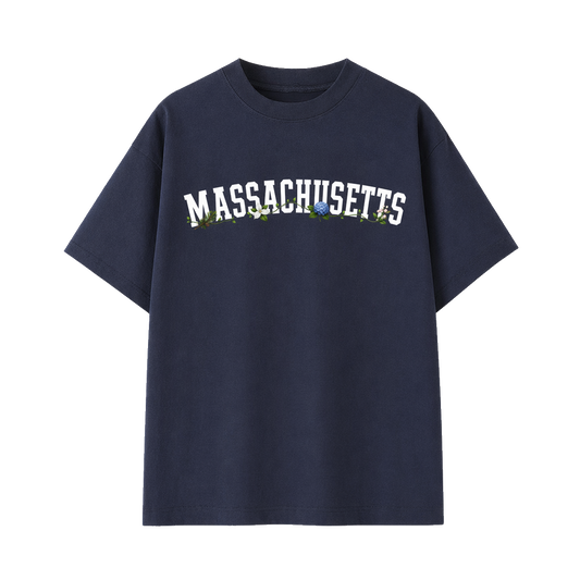 Collection 10 Massachusetts Essential Cotton T-Shirt - Navy Blue front