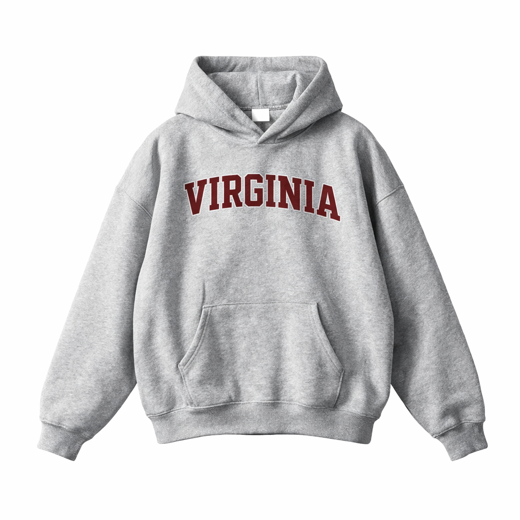Collection 1 Virginia Oversize Fleeced Hoodie - Flower Gray front