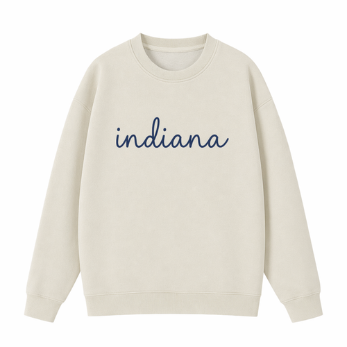 Collection 3 Indiana Essential Heavyweight Crewneck Sweatshirt - Cream front