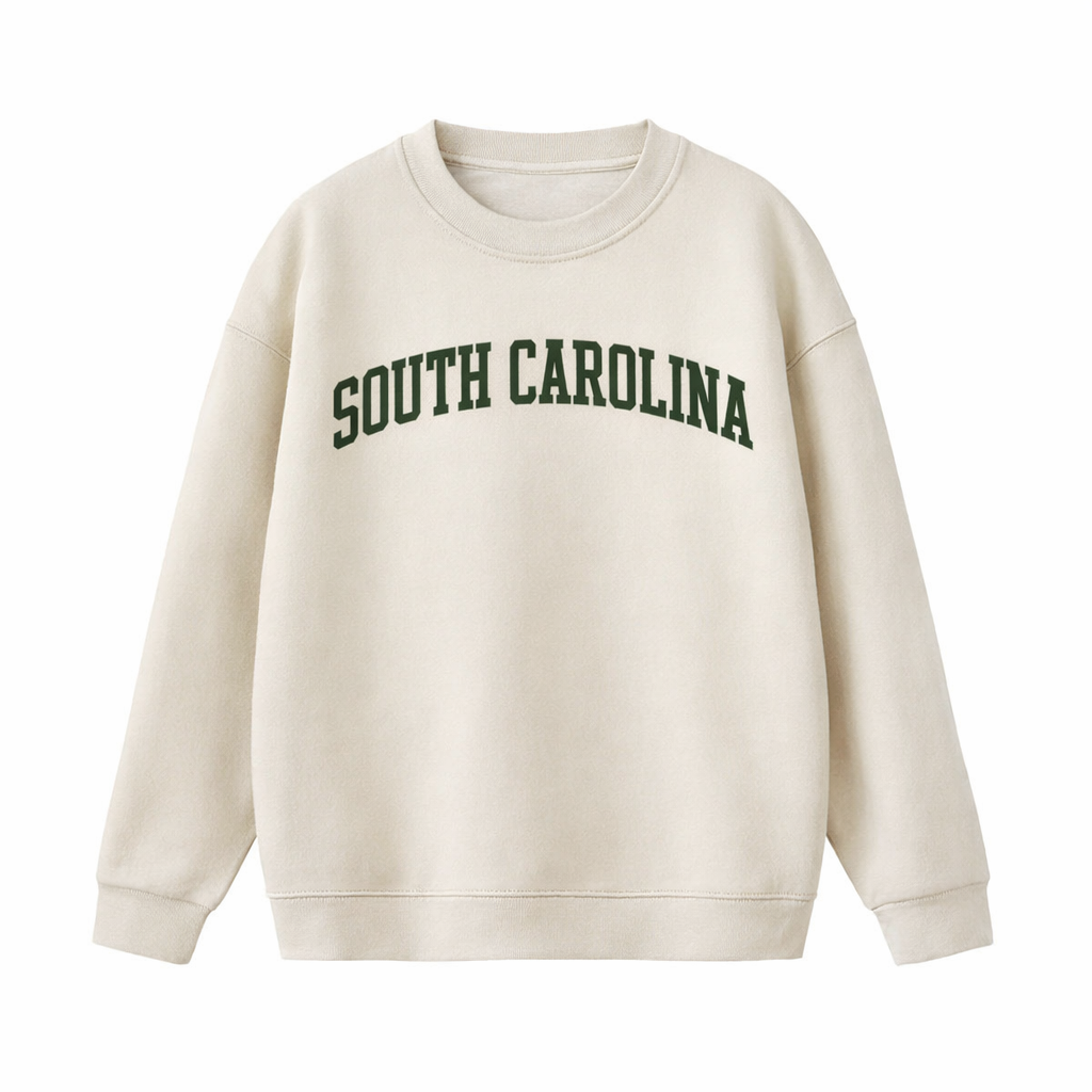 Collection 1 South Carolina Essential Heavyweight Crewneck Sweatshirt - Cream front