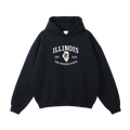 Collection 8 Illinois Oversize Fleeced Hoodie - Black front