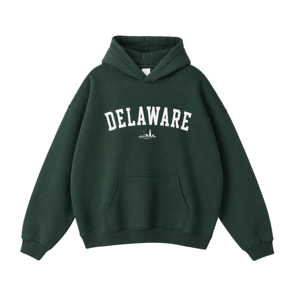 Collection 9 Delaware Oversize Fleeced Hoodie - Eden Green front