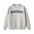 Collection 1 Mississippi Essential Heavyweight Crewneck Sweatshirt - Gray front