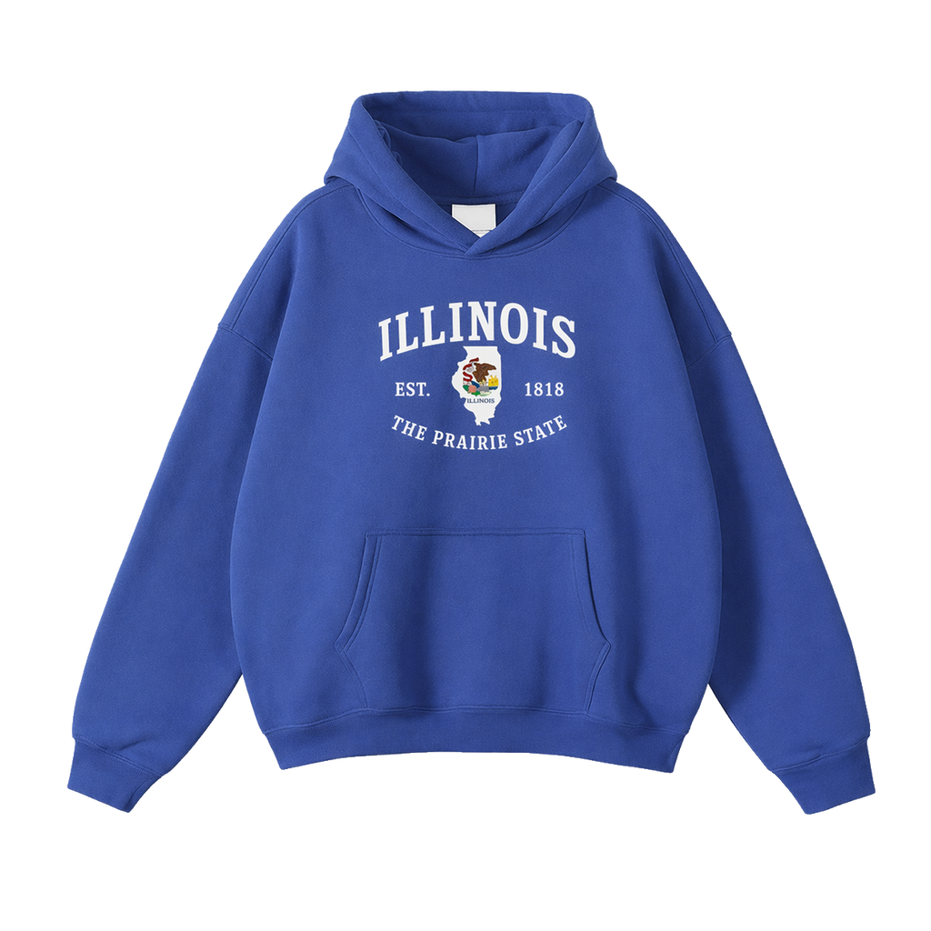 Collection 8 Illinois Oversize Fleeced Hoodie - Klein Blue front