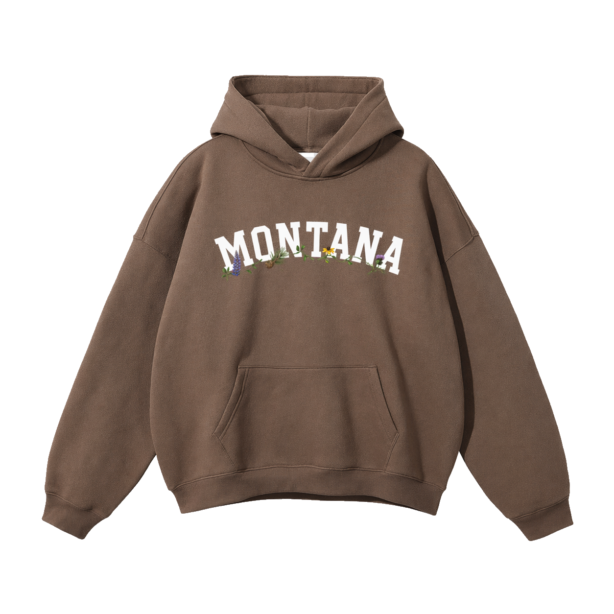 Collection 10 Montana Oversize Fleeced Hoodie - Brown front