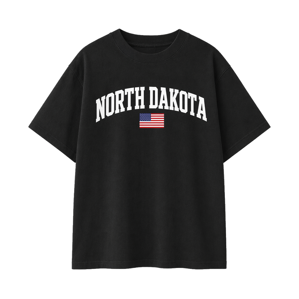 Collection 2 North Dakota Essential Cotton T-Shirt - Black front