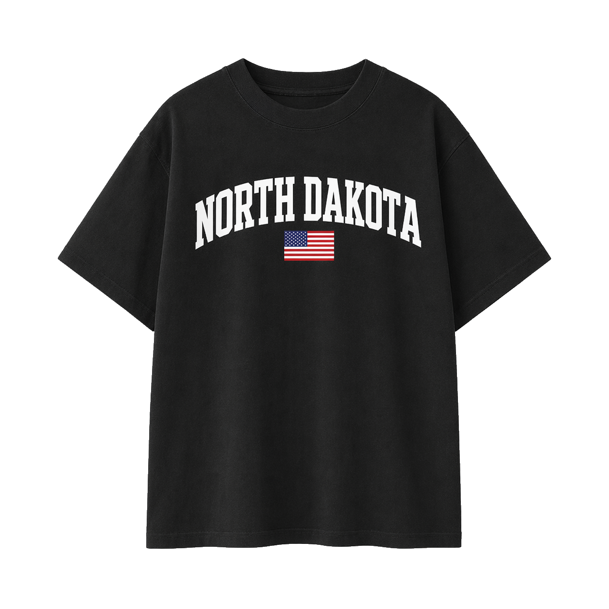 Collection 2 North Dakota Essential Cotton T-Shirt - Black front