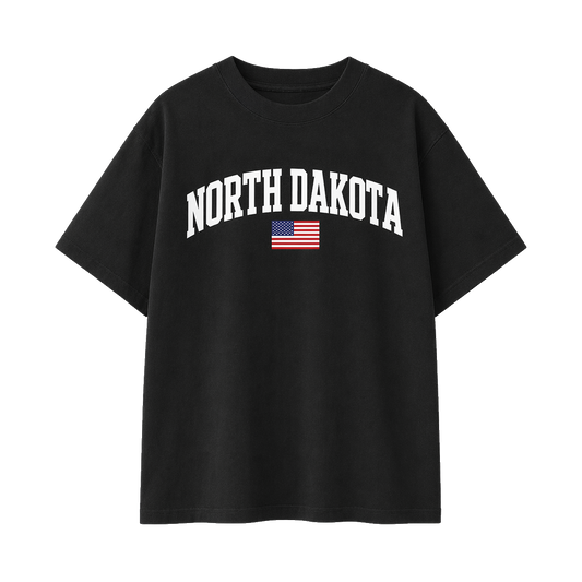 Collection 2 North Dakota Essential Cotton T-Shirt - Black front