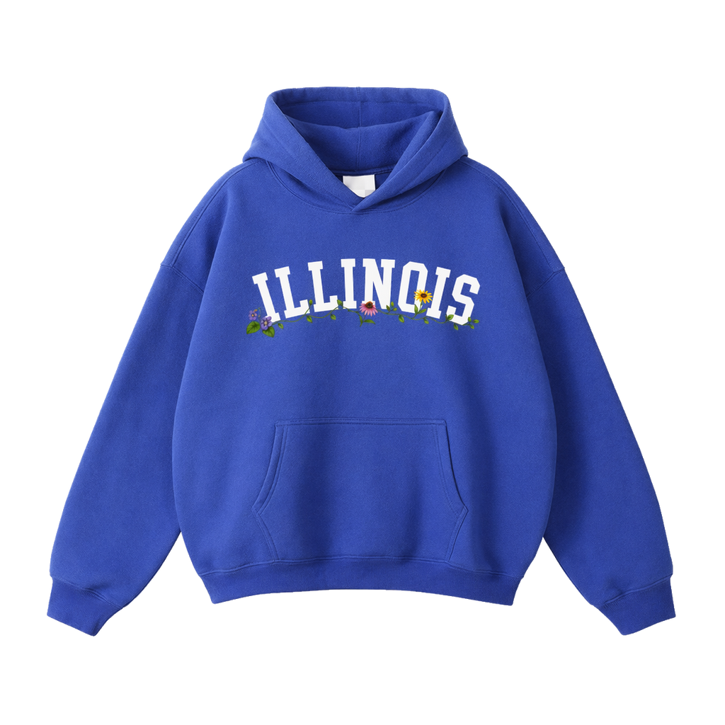 Collection 10 Illinois Oversize Fleeced Hoodie - Klein Blue front