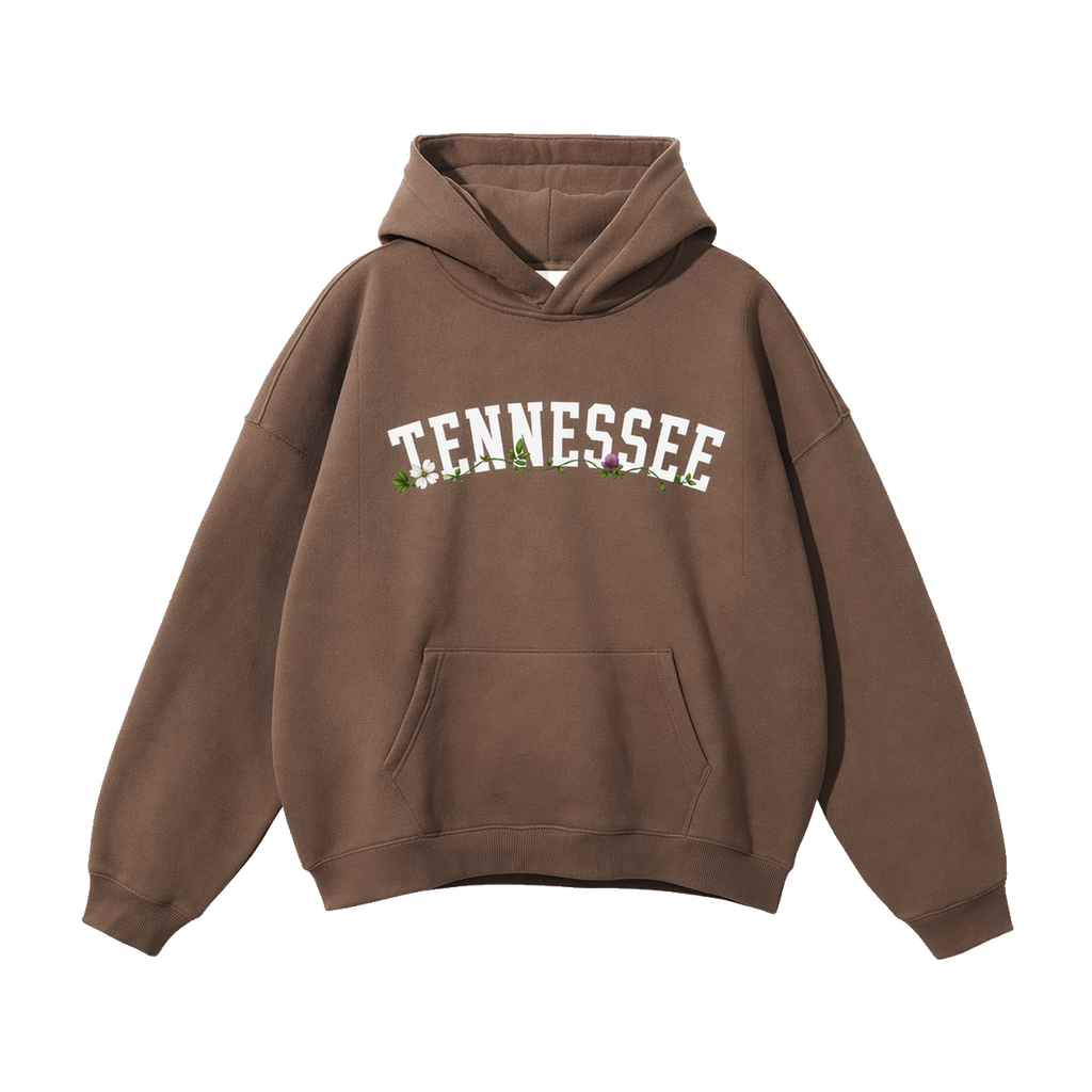 Collection 10 Tennessee Oversize Fleeced Hoodie - Brown front