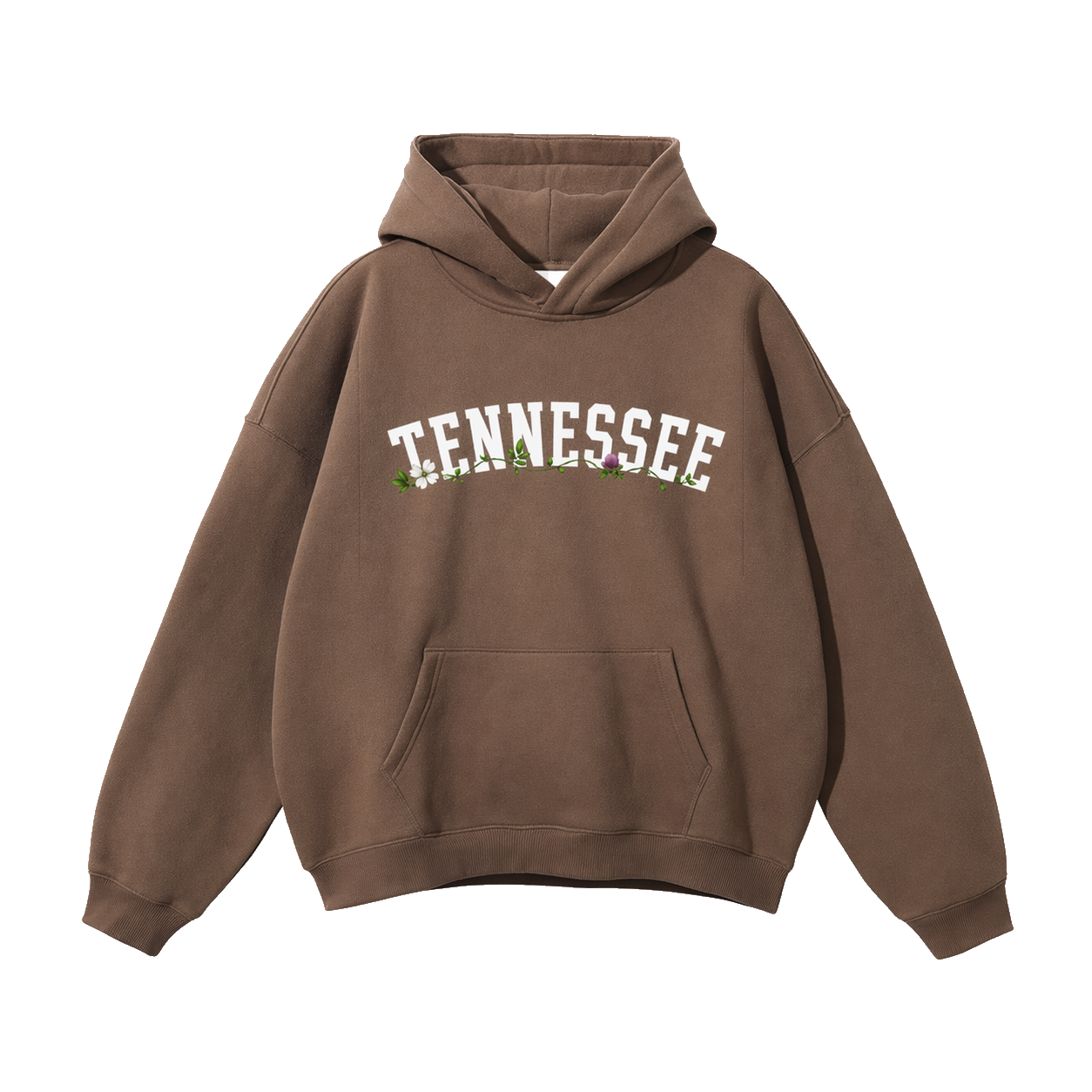 Collection 10 Tennessee Oversize Fleeced Hoodie - Brown front