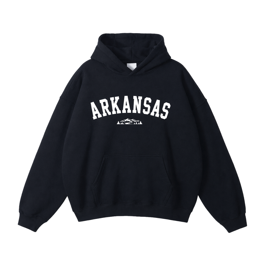 Collection 9 Arkansas Oversize Fleeced Hoodie - Black front