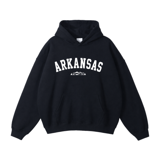 Collection 9 Arkansas Oversize Fleeced Hoodie - Black front