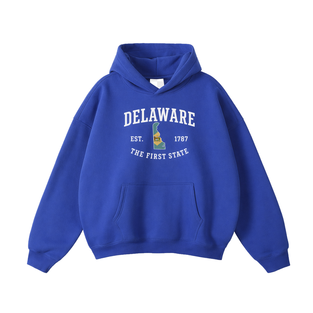 Collection 8 Delaware Oversize Fleeced Hoodie - Klein Blue front