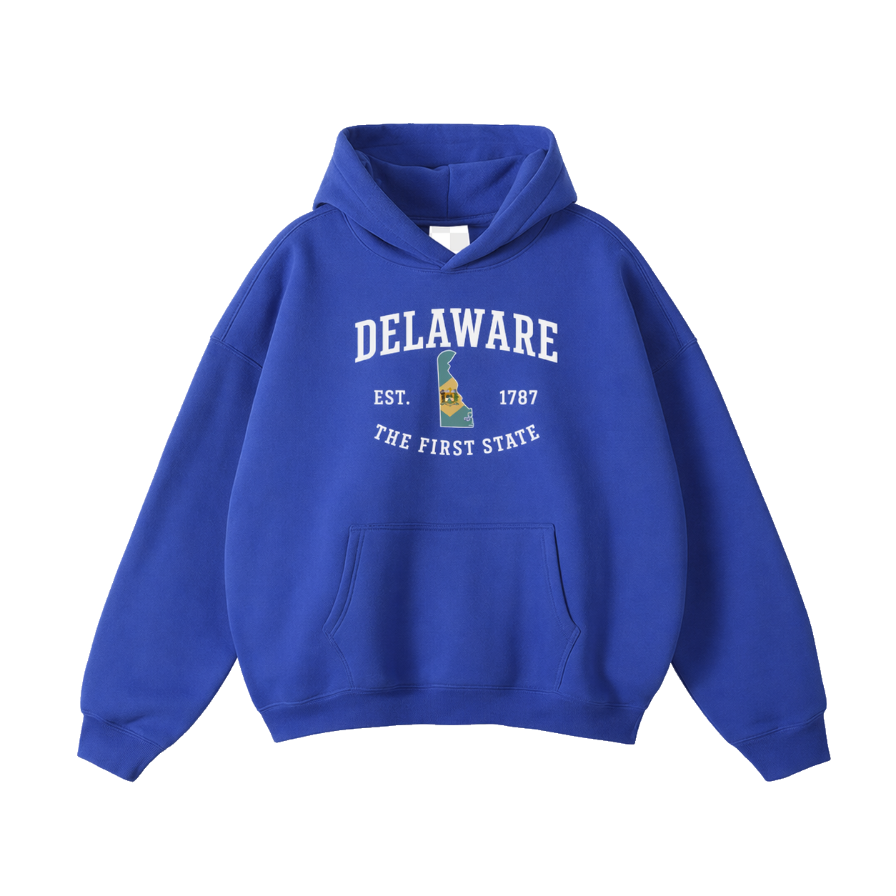 Collection 8 Delaware Oversize Fleeced Hoodie - Klein Blue front