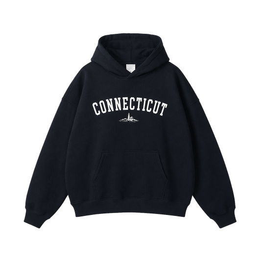 Collection 9 Connecticut Oversize Fleeced Hoodie - Black front