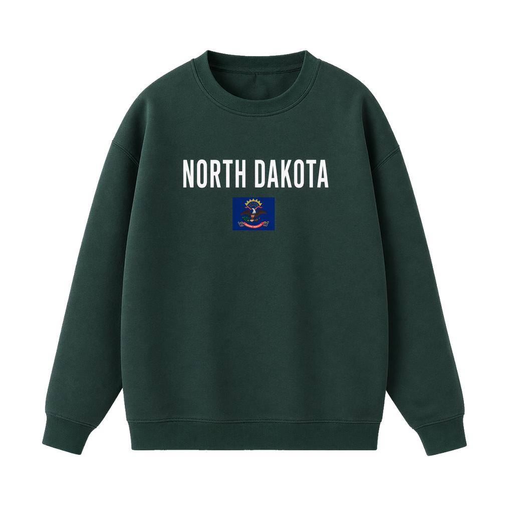 Collection 7 North Dakota Essential Heavyweight Crewneck Sweatshirt - Dark Green front