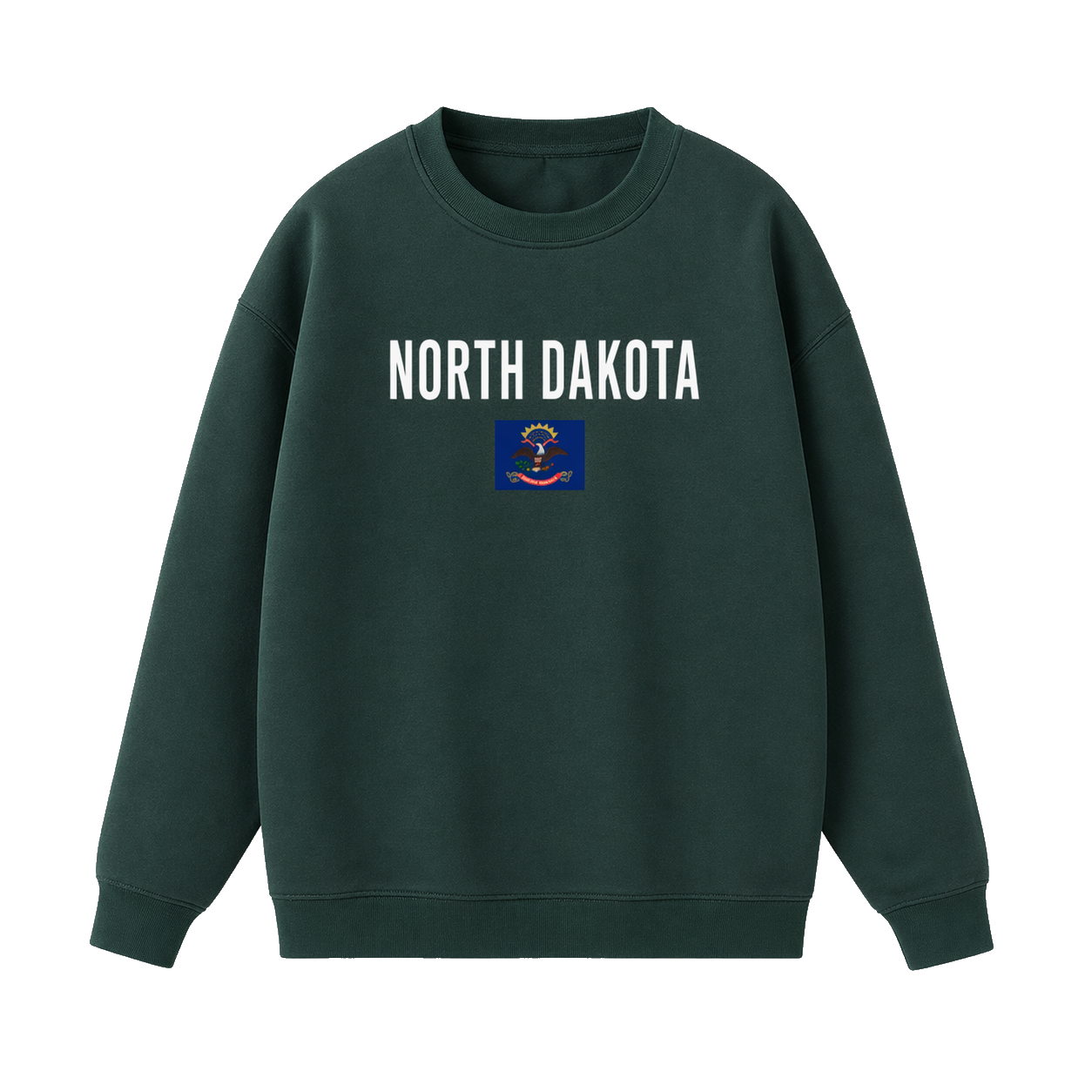 Collection 7 North Dakota Essential Heavyweight Crewneck Sweatshirt - Dark Green front
