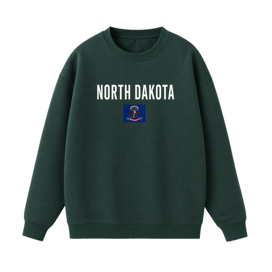 Collection 7 North Dakota Essential Heavyweight Crewneck Sweatshirt - Dark Green front