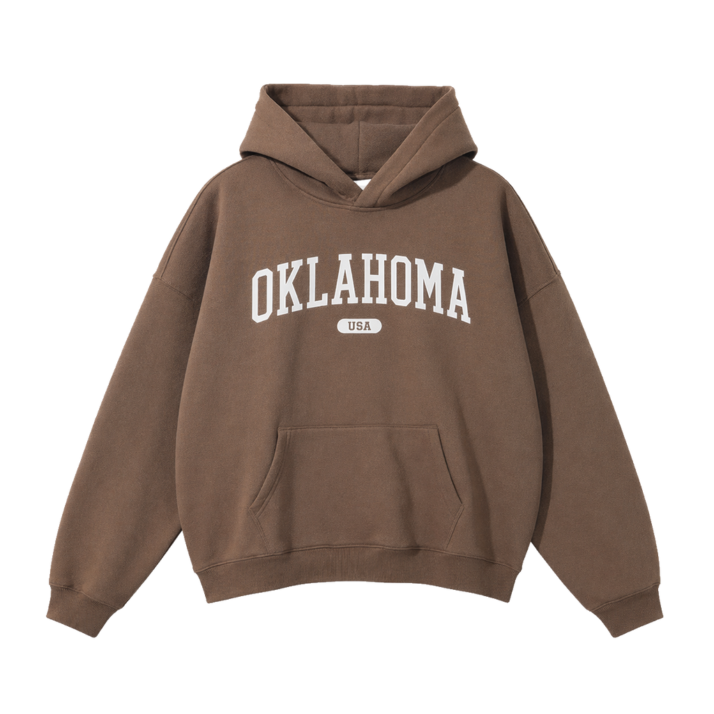 Collection 4 Oklahoma Oversize Fleeced Hoodie - Brown front
