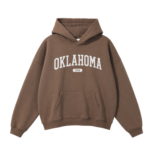 Collection 4 Oklahoma Oversize Fleeced Hoodie - Brown front