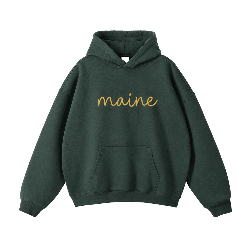 Collection 3 Maine Oversize Fleeced Hoodie - Eden Green front