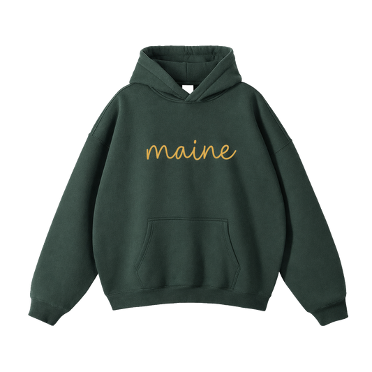 Collection 3 Maine Oversize Fleeced Hoodie - Eden Green front